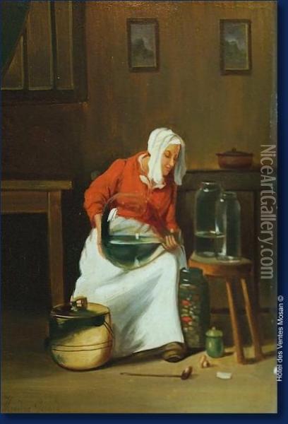 Scene Domestique Oil Painting - Theodore Gerard