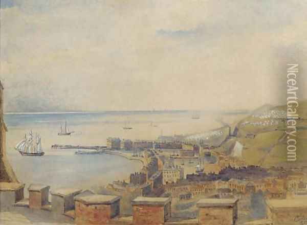 Dover from the battlements Oil Painting - C. Sullivan