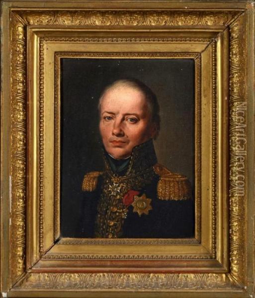 Portrait Du General Claude Ignace Francois Michaud Oil Painting - Louis Leopold Boilly