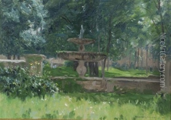 Fountain, Rome Oil Painting - Robert David Gauley