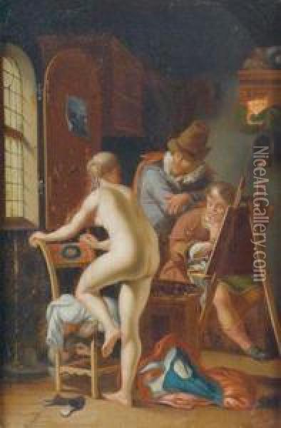 Nachfolger Im Atelier Des Malers Oil Painting - Frans Ii Van Mieris