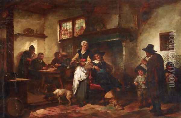 A Tavern Scene Oil Painting - Herman Frederik Carel ten Kate
