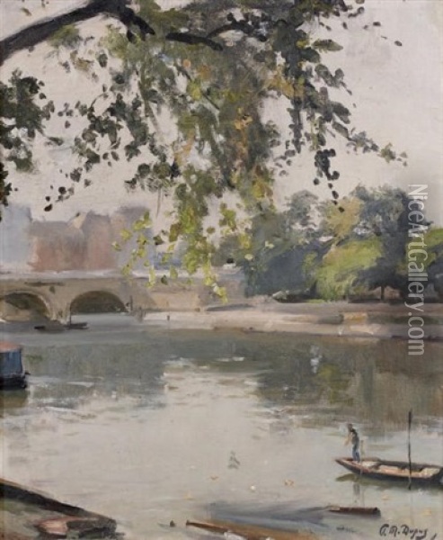 L'ile Saint Louis Et Le Pont Henri Iv Oil Painting - Paul Michel Dupuy