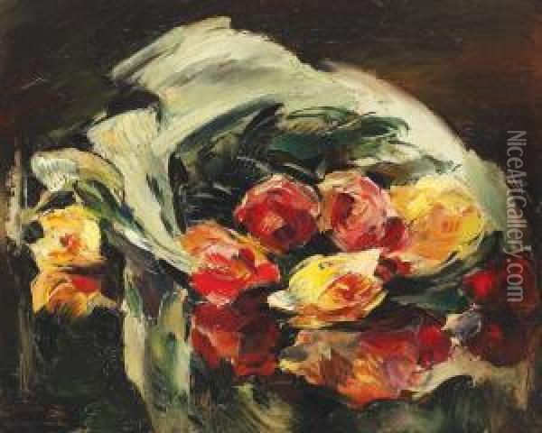 Buchet De Trandafiri Oil Painting - Ion Theodorescu Sion