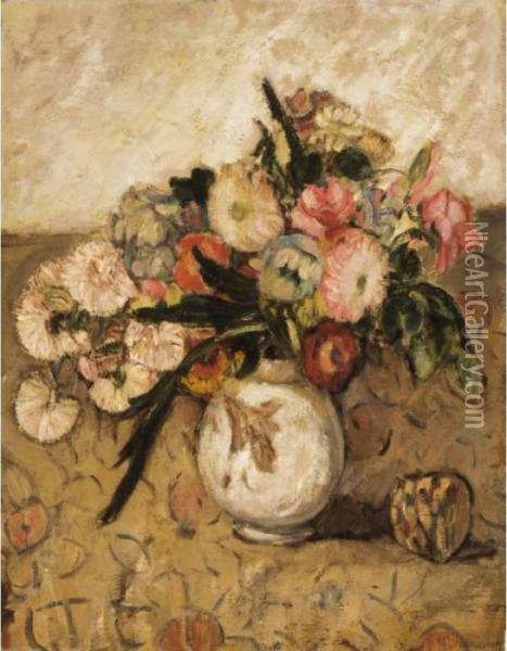 Still Life With Flowers Oil Painting - Abraham Manievich