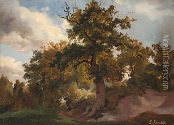 Eichenwald Oil Painting - Edmund Kanoldt