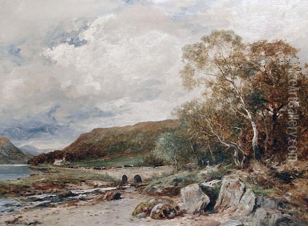 On The Shores Of Loch Long, Dumbartonshire Oil Painting - David Bates