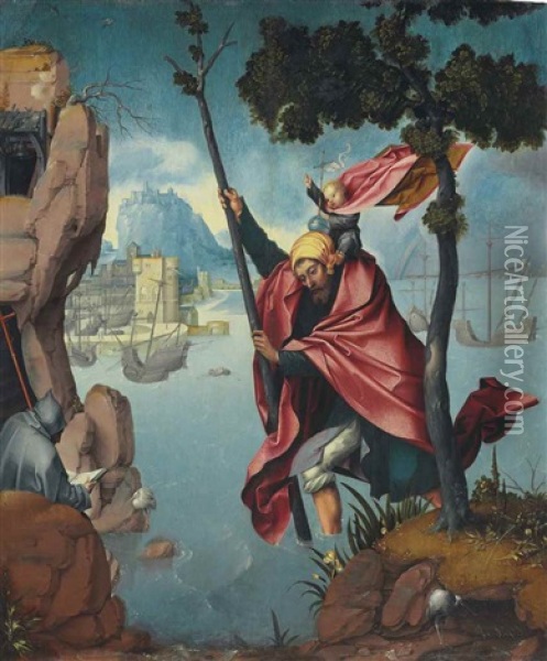 Saint Christopher Oil Painting - Cornelius Engebrechtsz