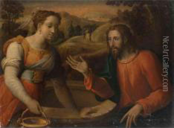 Cristo E La Samaritana Oil Painting - Andrea Semino