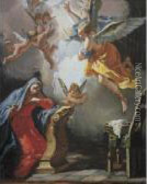 The Annunciation Oil Painting - Francesco Fontebasso