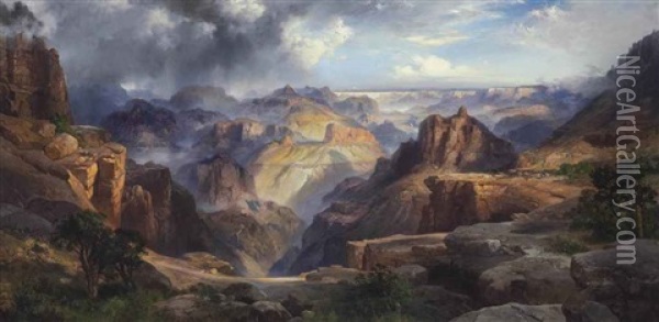 The Grand Canyon Of The Colorado Oil Painting - Thomas Moran