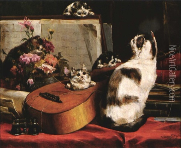 Concert D'amateurs Oil Painting - Charles van den Eycken I