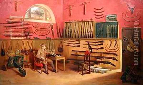 Gun Room Oil Painting - Anthony de Brie