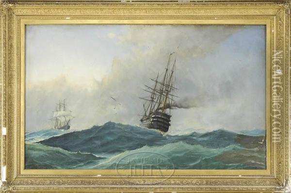 Confrontation At Sea Oil Painting - Edward Hoyer