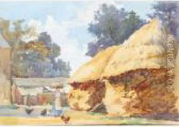The Haystacks Oil Painting - James Paterson