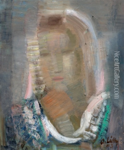 Portrait Of A Woman Oil Painting - Oscar Wilhelm Luethy