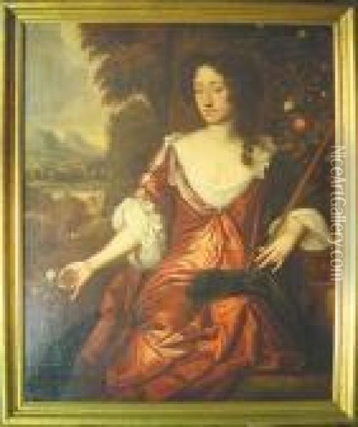 Portrait Of A Woman, Possibly From The House Of Orange Oil Painting - Sir Peter Lely