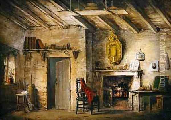 The Deans Cottage stage design for The Heart of Midlothian Oil Painting - Alexander Nasmyth