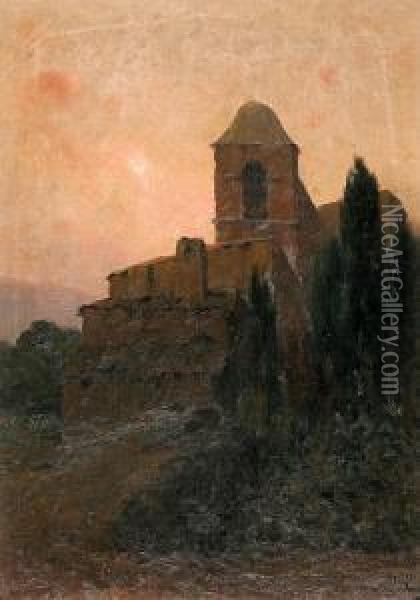 Ermita Oil Painting - Modesto Urgell y Inglada