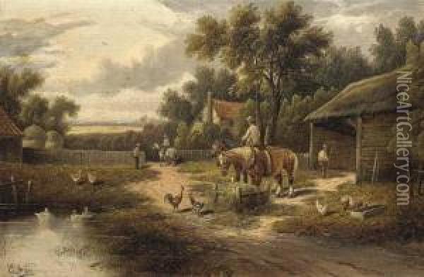 Farm Near Loughton, Essex Oil Painting - Etty Horton