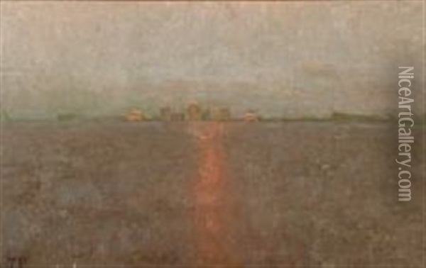 Morning Fog Oil Painting - Julius Paulsen