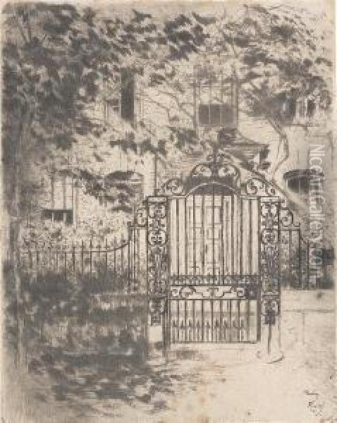 The Gate, Chelsea Oil Painting - Theodore Casimir Roussel