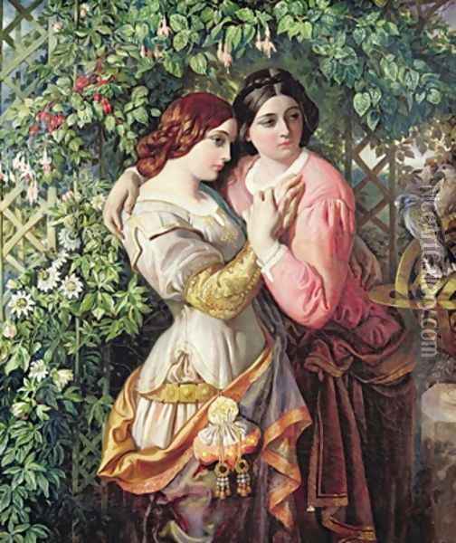 Rosalind and Celia 1845 Oil Painting - Daniel Maclise