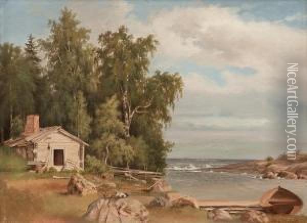 Fromthe Shore Of Lehtisaari Oil Painting - Magnus Von Wright