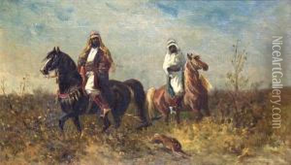 Chasse Au Faucon Oil Painting - Charles Bombled