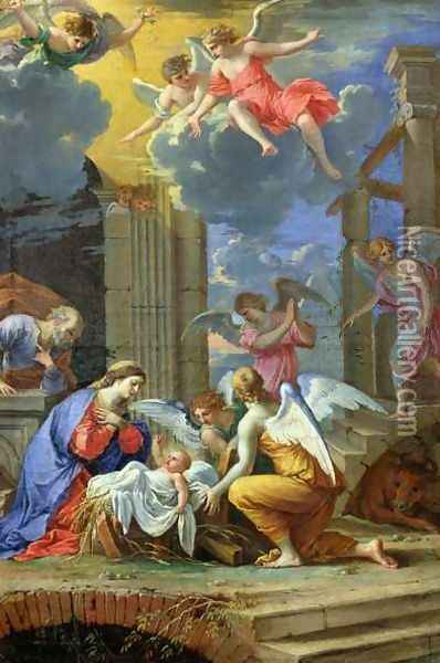 Nativity, 1667 Oil Painting - Charles Poerson