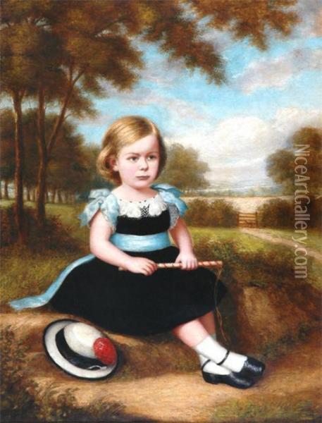 Portrait, Miss Walmsley Oil Painting - William Daniels