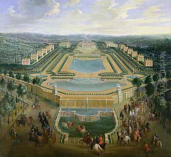 General view of the Chateau and the Pavilions at Marly 1722 Oil Painting - Pierre-Denis Martin