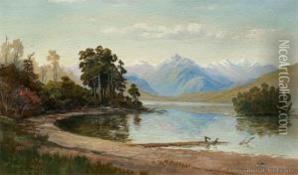Kanieri Lake Oil Painting - Charles Blomfield