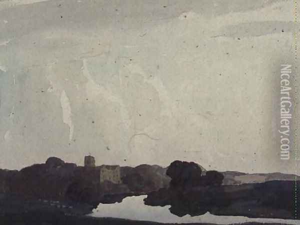 Odell Castle on the Ouse Oil Painting - Thurston Laidlaw Shoosmith