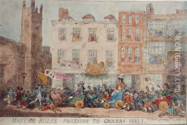 Master Billys Procession to Grocers Hall, 1784 Oil Painting - Thomas Rowlandson