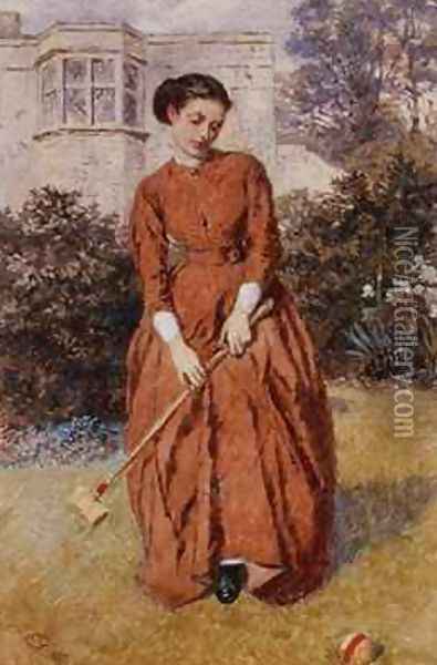 The Croquet Player Oil Painting - Charles Green