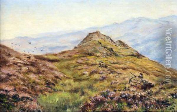 Grouse Driving Oil Painting - George Edward Lodge