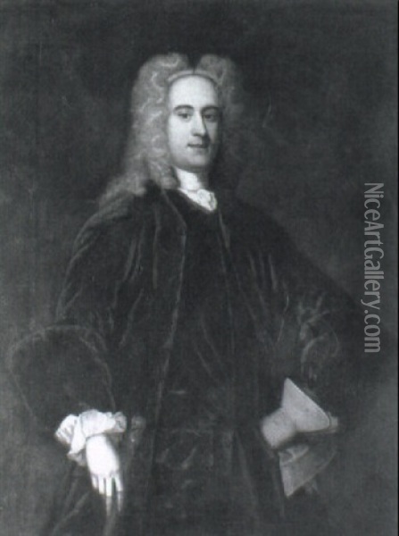 Portrait Of Dr. Martin Lister Oil Painting - Charles Jervas