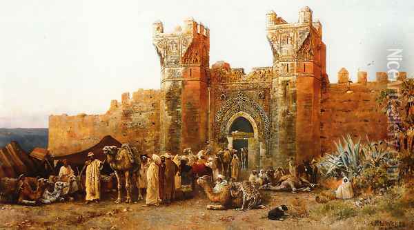 Gate Of Shehal Morocco Oil Painting - Edwin Lord Weeks