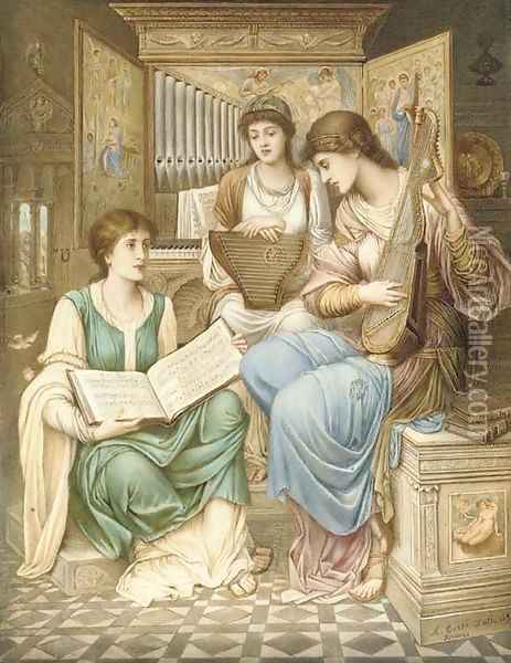 The Gentle Music of a Byegone Day Oil Painting - John Melhuish Strudwick