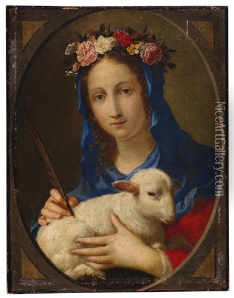 Saint Agnes Oil Painting - Cesare Dandini