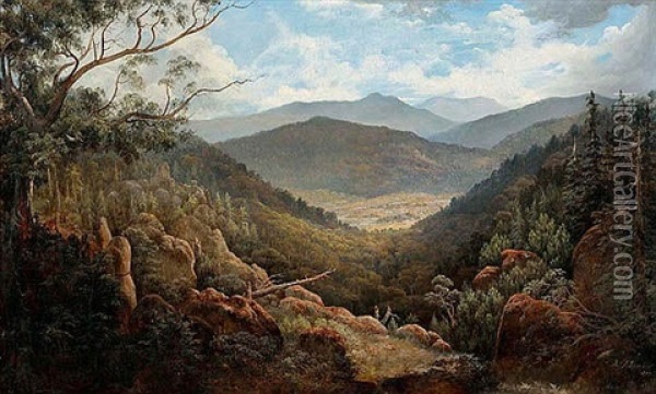 Woolshed Creek, Beechworth Oil Painting - Isaac Whitehead