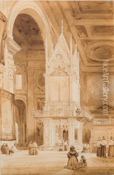 Interno Di San Giovanni In Laterano Oil Painting - Achille Vianelli