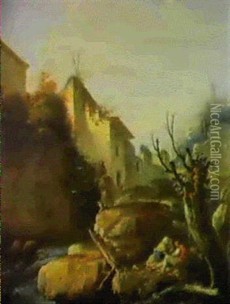 Paysage Des Apenins Oil Painting - Francois Lemoyne
