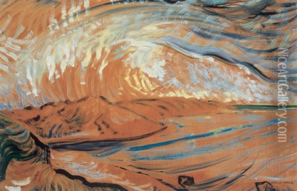 Swirling Sky, B.c. Coast Oil Painting - Emily Carr