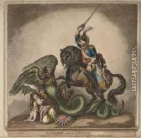 St George And The Dragon Oil Painting - James Gillray