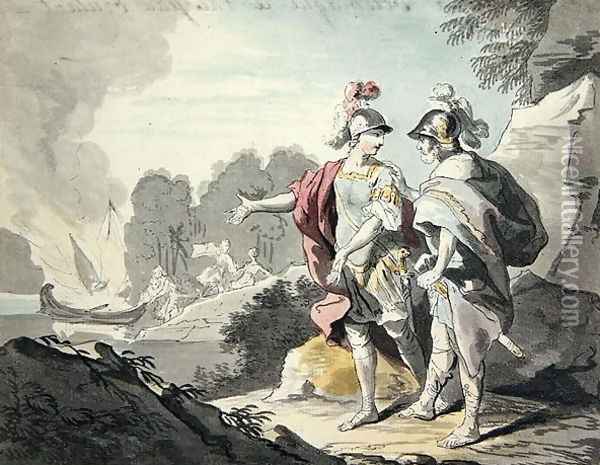 Nestor Shows Telemachus the Ship Oil Painting - Johann Heinrich The Elder Tischbein