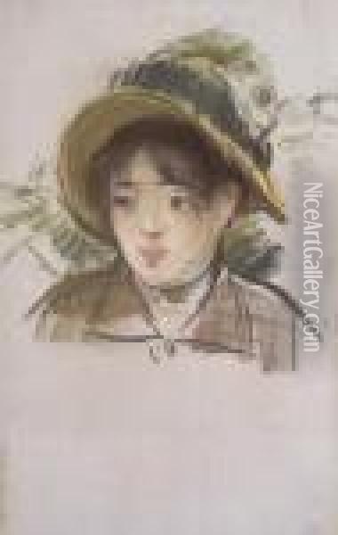 Jeune Fille En Chapeau D'ete
Signe 'manet' Oil Painting - Edouard Manet