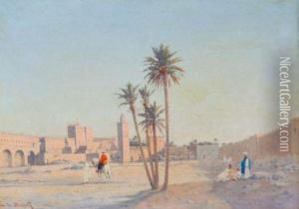 Interieur De La Kasba A Gafsa (tunisie) Oil Painting - Emile Boivin