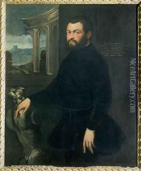 Jacopo Sansovino 1486-1570, originally Tatti, sculptor and State architect in Venice Oil Painting - Jacopo Tintoretto (Robusti)